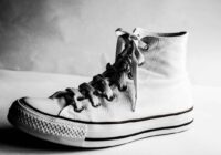 grayscale photography of shoe